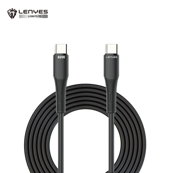Lenyes LC992 TC-TC Silicone USB-C Cable – Fast & Flexible