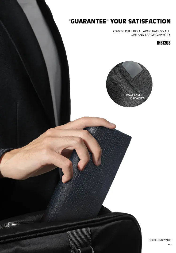 حافظة جلد LENYES LHB1203 – تصميم أنيق ونحيف – لون أسود