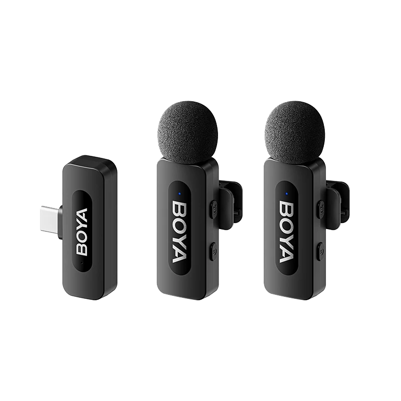 ميكروفون لاسلكي مزدوج BOYA BY-V20 بمنفذ USB-C | مدى 100 متر | مانع للضوضاء