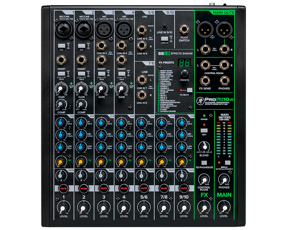 Mackie ProFX10v3 – 10-Channel Mixer with USB & FX