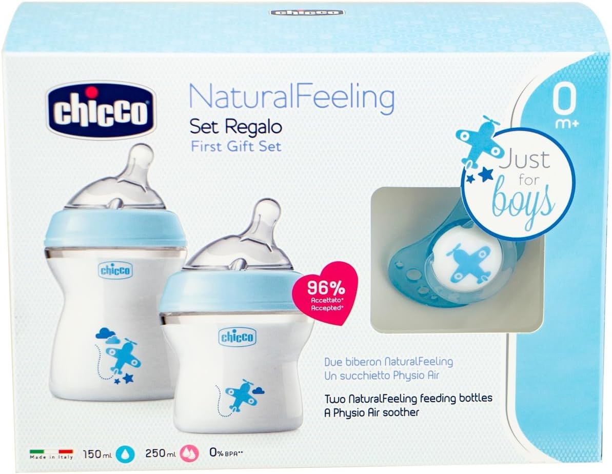 Chicco Natural Feeling Gift Set Perfect boy Feeding Kit - Blue