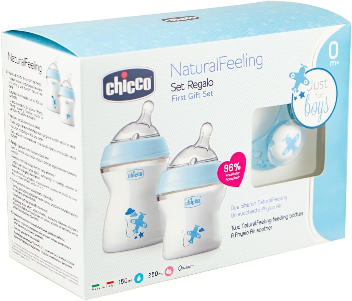 Chicco Natural Feeling Gift Set Perfect boy Feeding Kit - Blue