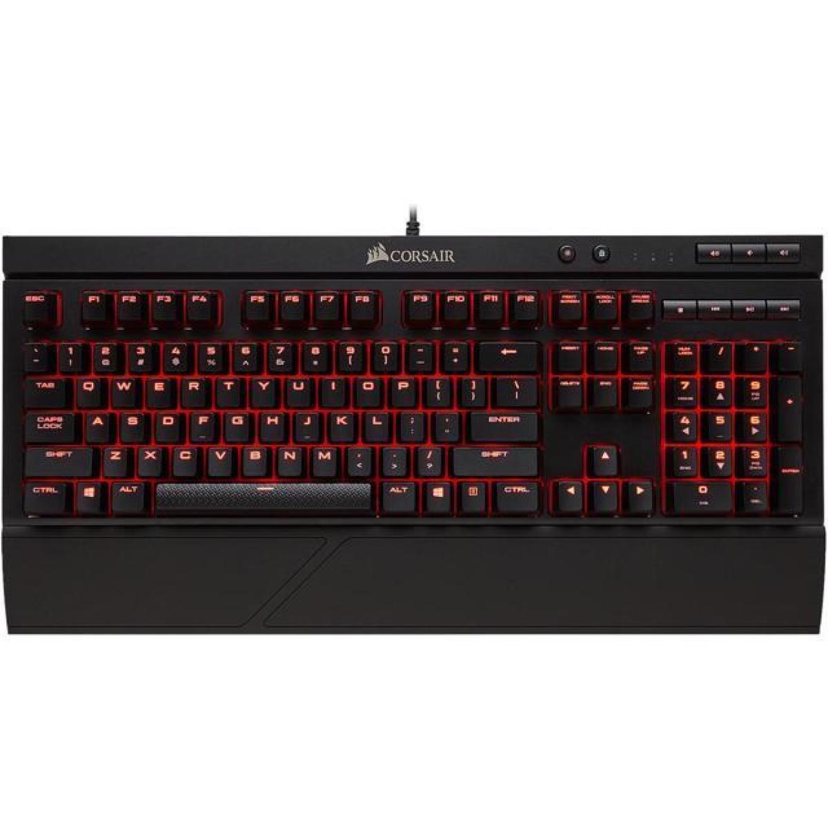 لوحة مفاتيح الألعاب الميكانيكية Corsair K68 ذات الإضاءة الحمراء CHERRY® MX Red Switch مع مسند للمعصم
