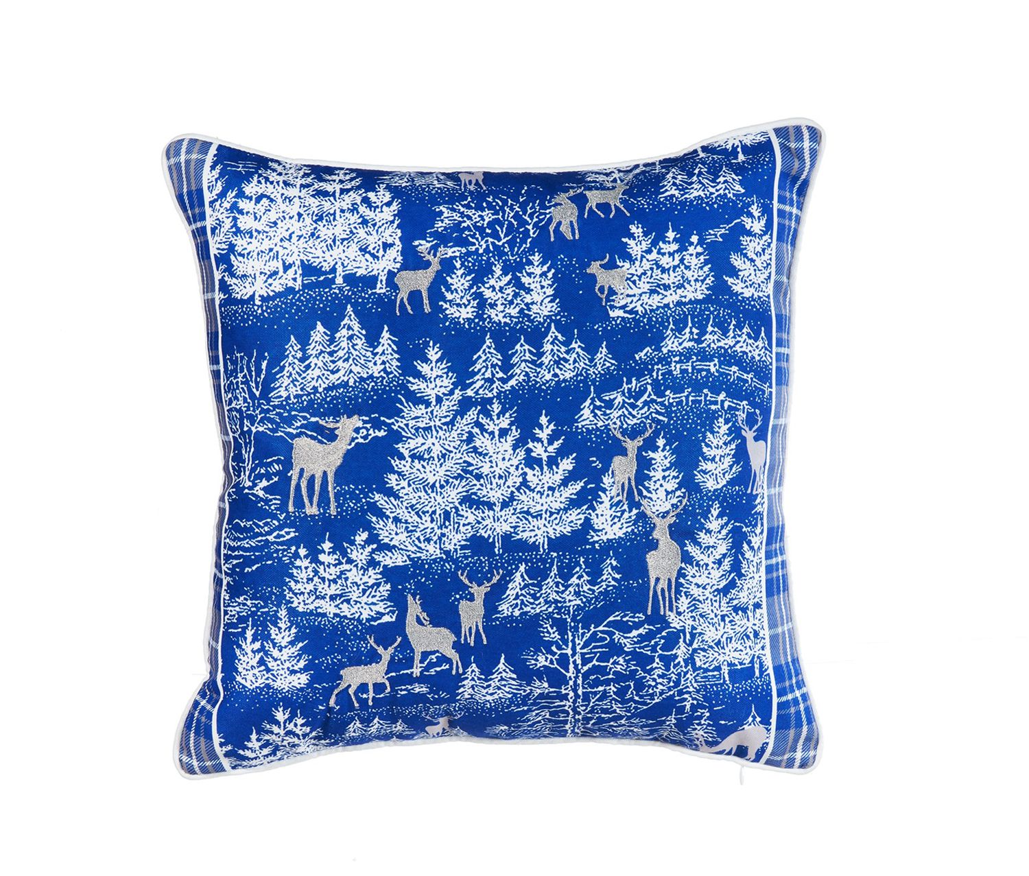 ARMN Azure Embroidered Pillow Cover – Elegant White & Blue