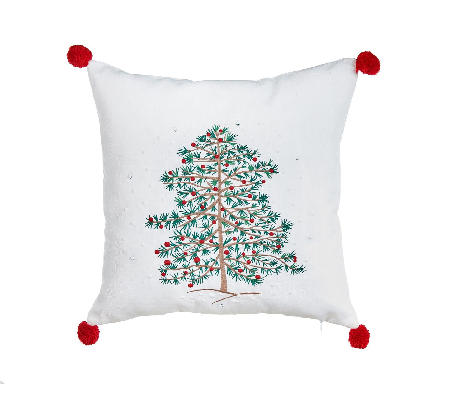ARMN Azure Embroidered Pillow Cover – Elegant White & Red