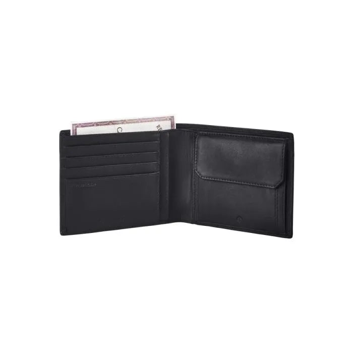 Samsonite ATTACK SLG BILLF 4CC Wallet – Black Leather Wallet for Men