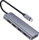 محول UGREEN ذو 4 منافذ USB 3.0 من النوع C مع منفذ Micro USB