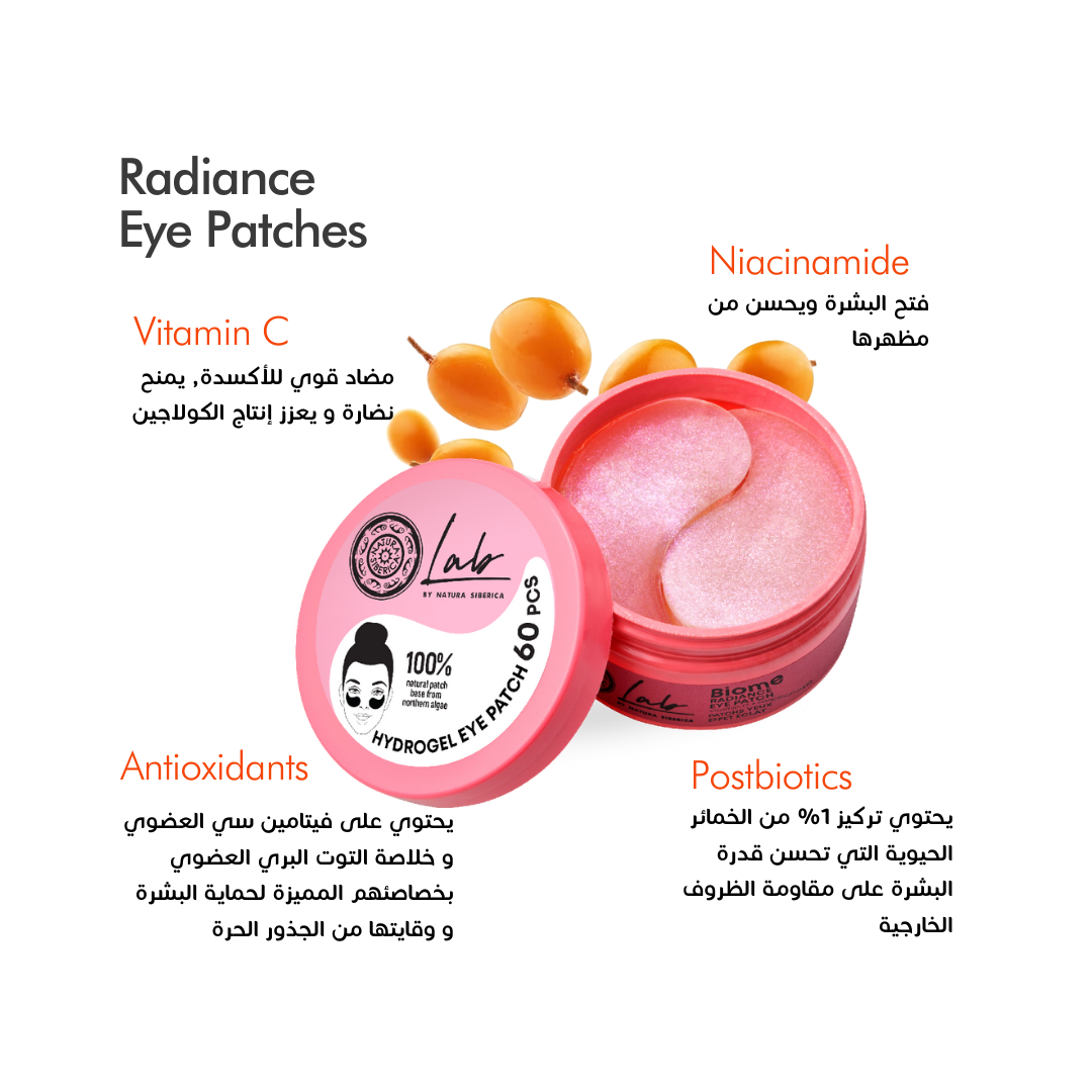 Lab Biome Radiance Eye Patches – 60 pcs for Brightening & Glow