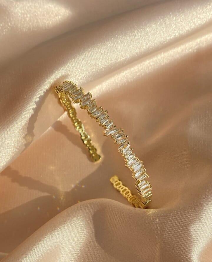 Open cubic zirconia decoration bracelet for women for party banquet wedding