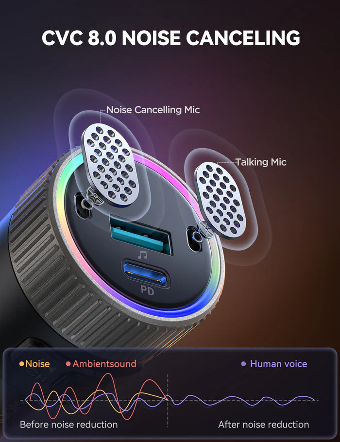 جهاز FM لاسلكي للسيارة JOYROOM 60W – شحن وموسيقى بجودة عالية