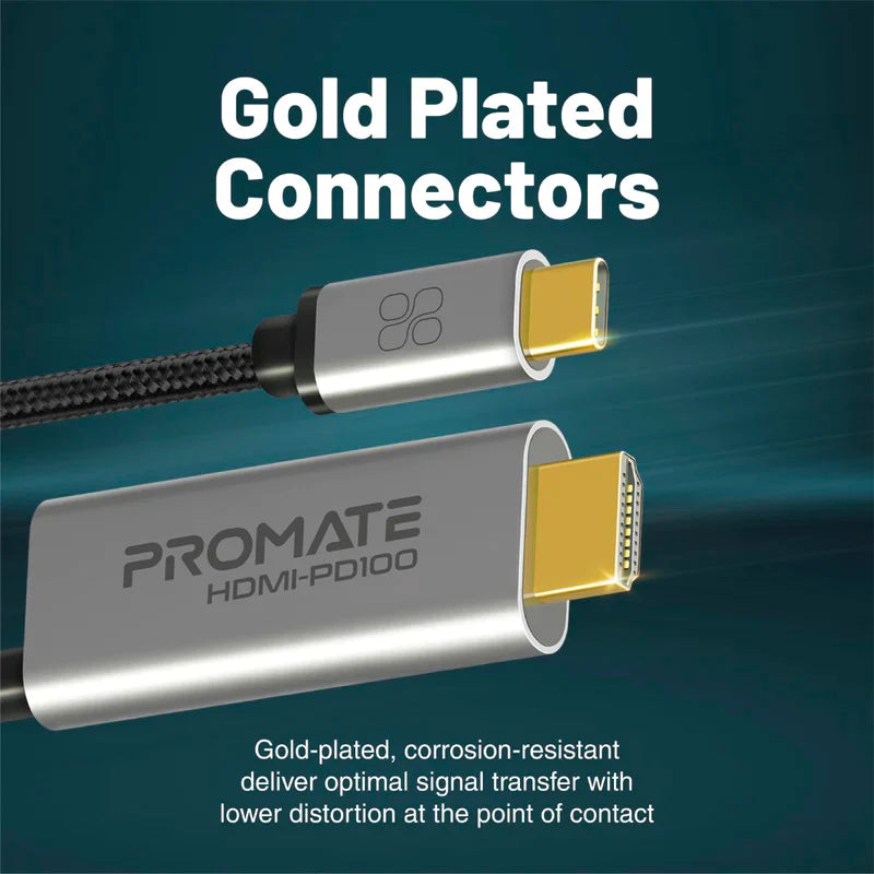 Promate HDMI-PD100 4K CrystalClarity™ USB-C to HDMI® Cable -1.8m