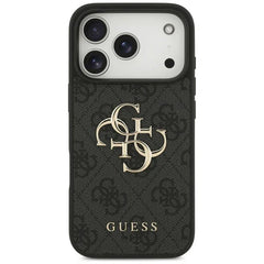 GUESS MagSafe 4G PU Leather Case for iPhone 17 Pro Max - Black
