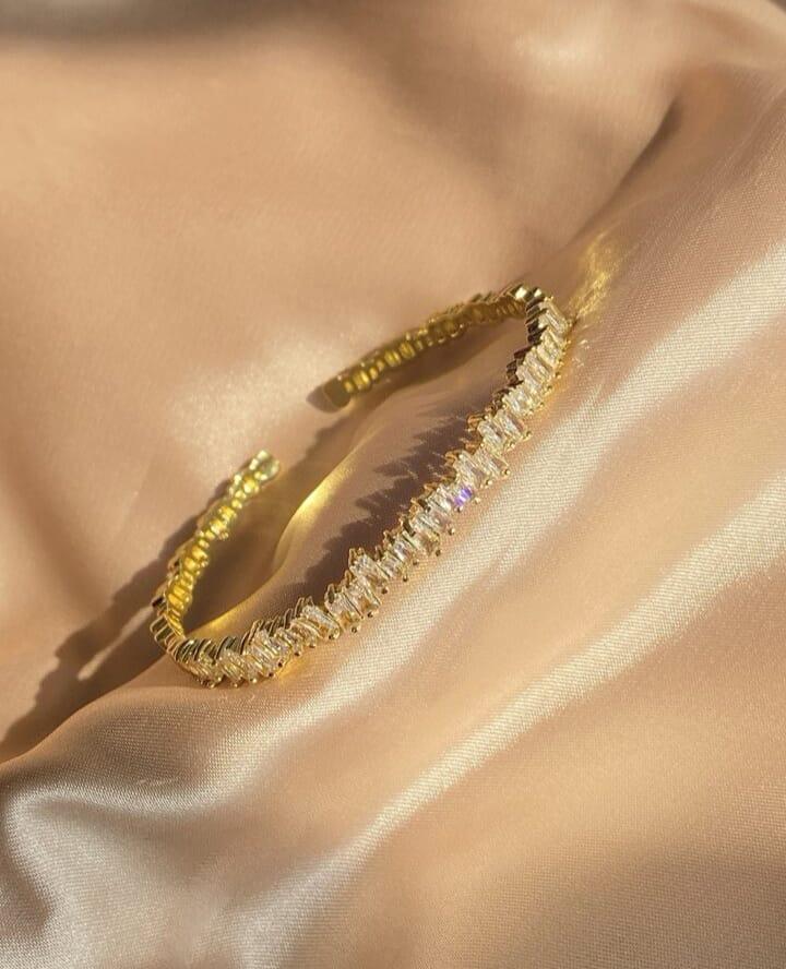 Open cubic zirconia decoration bracelet for women for party banquet wedding