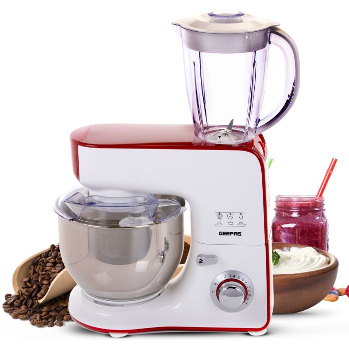 خلاط ومطحنة جيباس 5 في 1 بقوة 1000 وات وعاء سعة 5.5 لتر