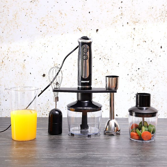 Geepas 5-in-1 Hand Blender 600W Motor 8 Speeds