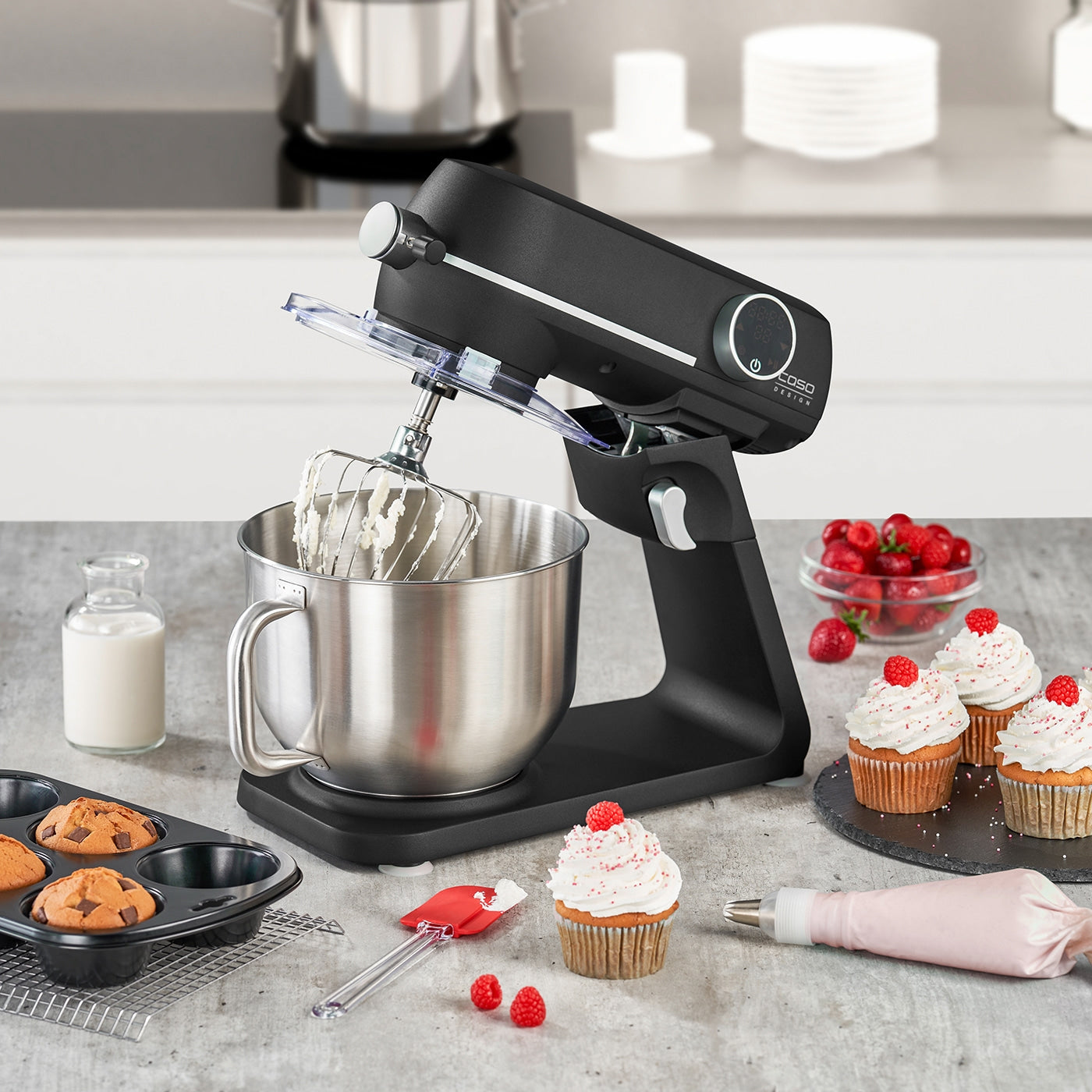 محضر طعام كاسو إليجانت بقوة 1800 وات ووعاء ستانلس ستيل بسعة 6 لتر