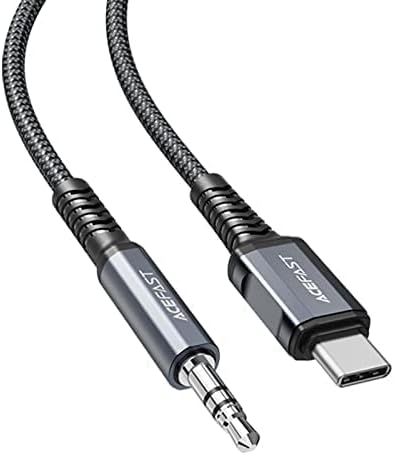 ACEFAST Lightning to 3.5mm Audio Cable - Hi-Fi Distortion-Free Sound for iPhone, iPad, iPod (1.2m/3.9ft) - Black C1-06