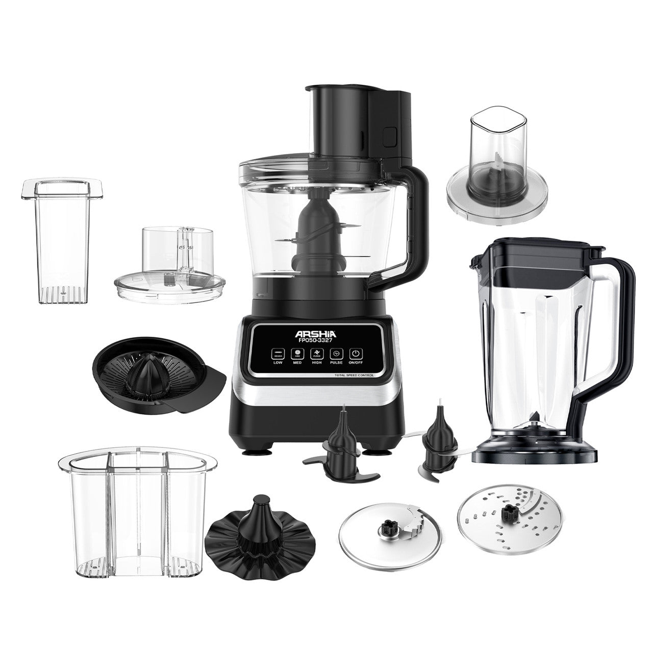 Arshia 10 in 1 Food Processor – 1000W 2.5L Capacity