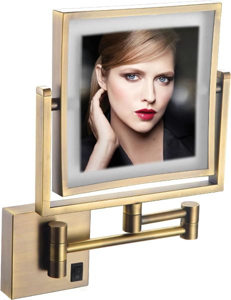 ARMN 5X Magnifying Mirror with LED Light – Bronze