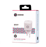 شاحن DOMO BRUNO DMC-01 C-L GAN بقوة 20 واط بمنفذ Type-C وكابل Lightning - أبيض
