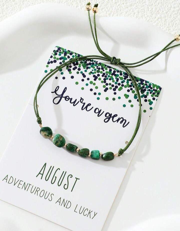 سوار خيط عصري مزين بالحجر للنساء كهدية عيد ميلاد 1 قطعة