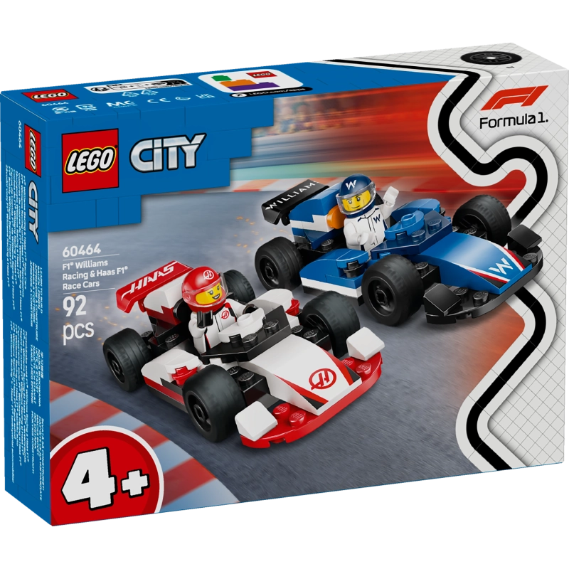 LEGO City سيارات F1 ويليامز وهاس 60464 – 92 قطعة