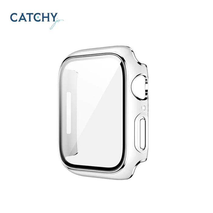 COTECi tempered glass transparent hard shell(iWatch 7) (blue - clear-black)