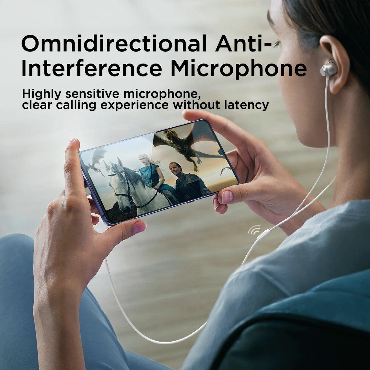 سماعات أذن جوي روم تايب سي سلكية داخل الأذن بصوت عالي الدقة - الأسود & الأبيض