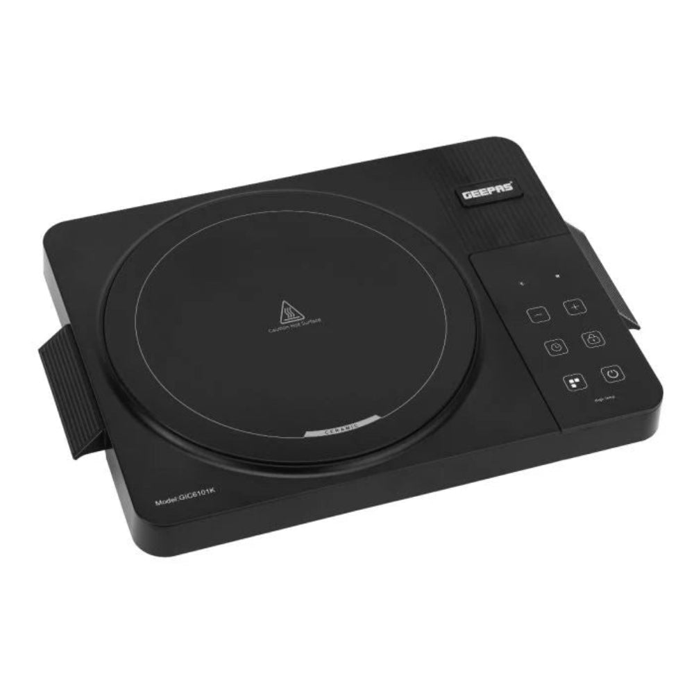 موقد الأشعة تحت الحمراء الرقمي من جيباس 2000 وات لوحة كريستالية