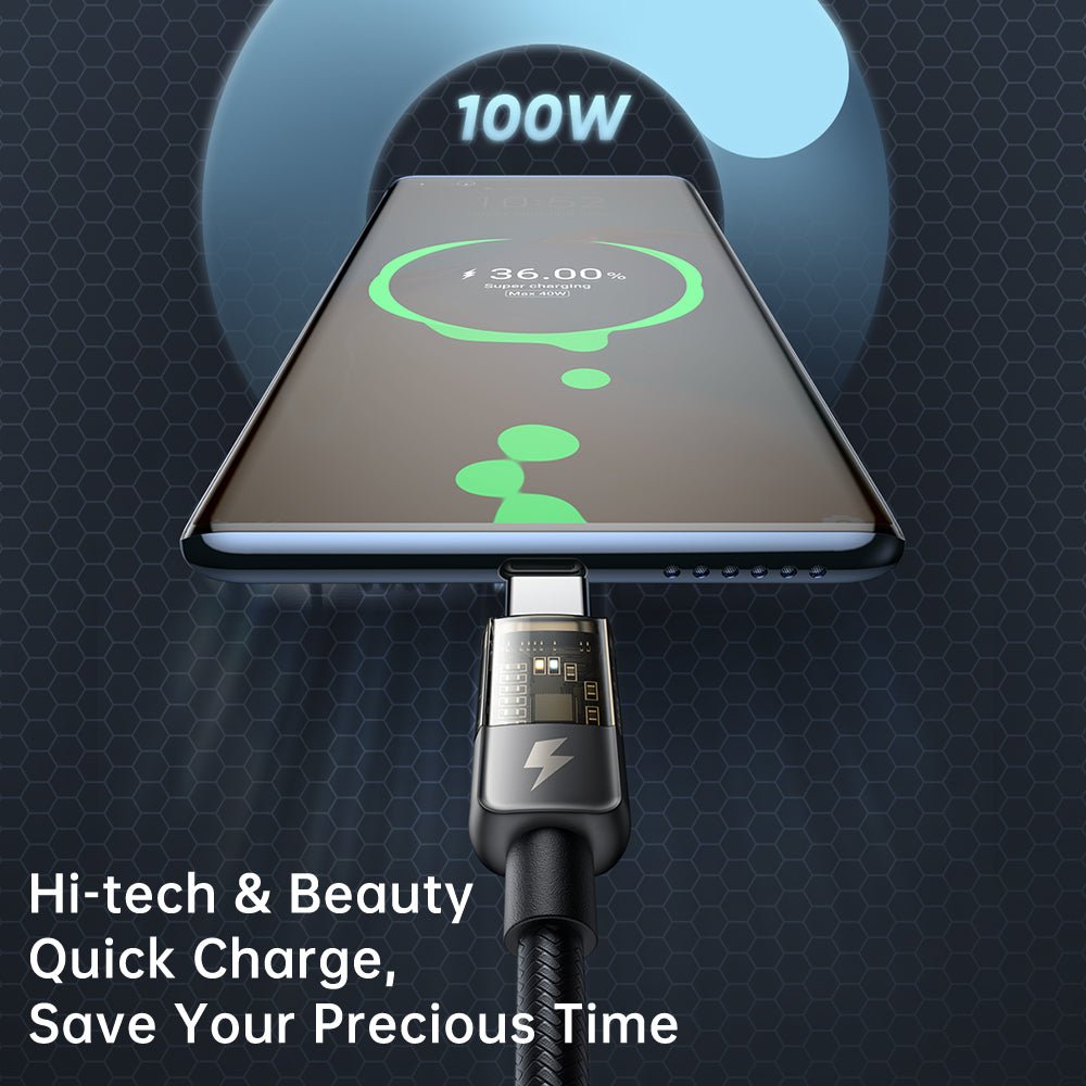 كابل مكدودو يو إس بي سي إلى يو إس بي سي 100 وات مع خاصية إيقاف التشغيل التلقائي - أسود