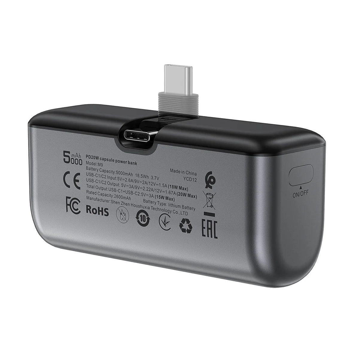 باور بانك ACEFAST 5000mAh سريع | قابس قابل للطي USB-C PD 20W