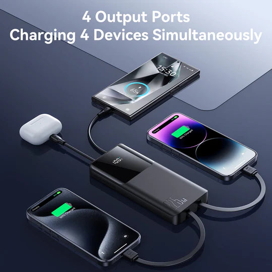 باور بانك جويروم بسعة 10000 مللي أمبير/ساعة مع شاشة وكابلات