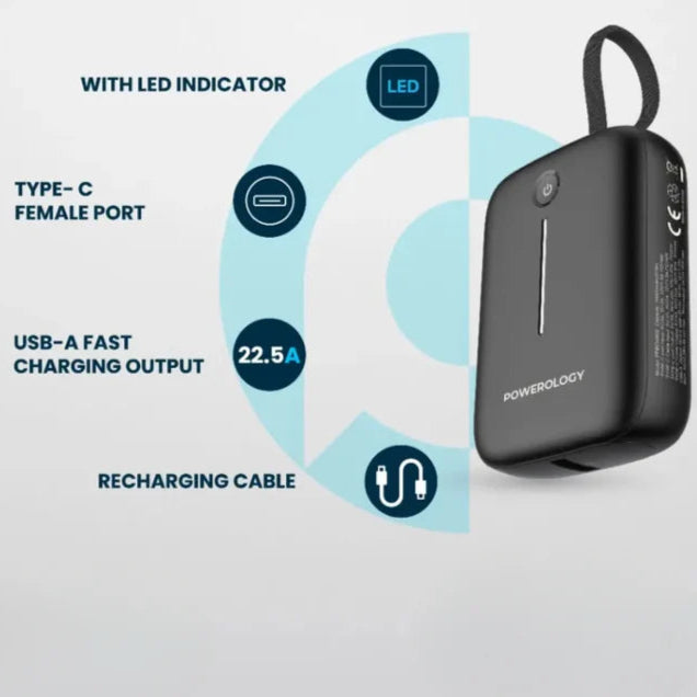 Powerology 10000mAh Power Bank – Fast & Portable Charging