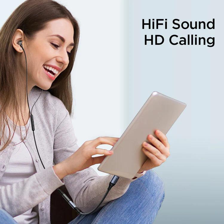 محول صوت من جوي روم تايب سي إلى 3.5 ملم صوت نقي ومتين - أسود