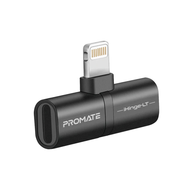 PROMATE IHinge-LT 2-in-1 Audio & Charging Adaptor with Lightning Connector