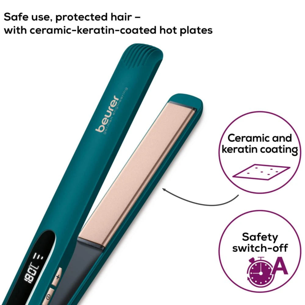 Beurer HS 50 Ocean Hair Straightener Keratin Ceramic Coating