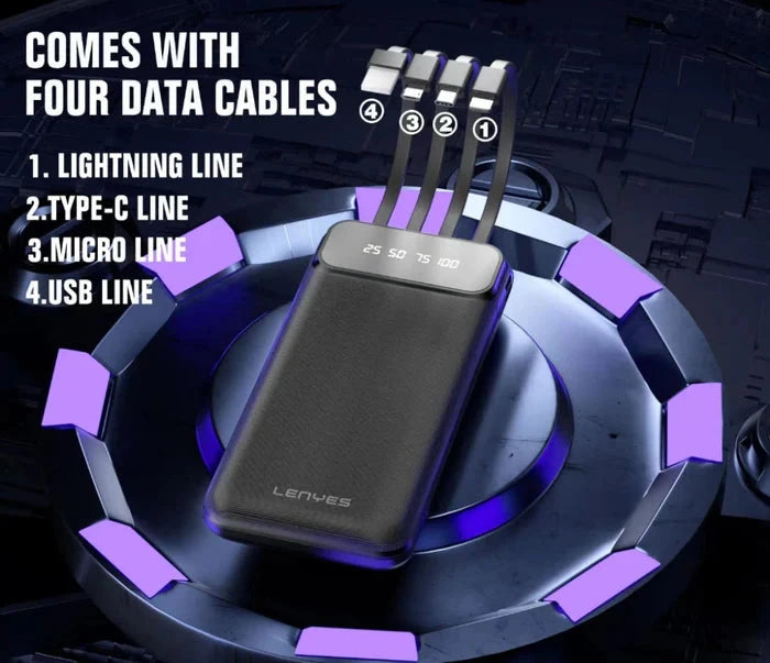 باور بانك لينيس 10000 مللي أمبير مع خيارات إدخال وإخراج متعددة