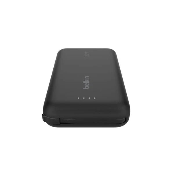 Belkin Power Bank 10K with Integrated USB-C Cable - Lightweight Fast Charging