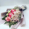 Mixed Roses Bouquet – White, Pink, Cherry & Gypsophila