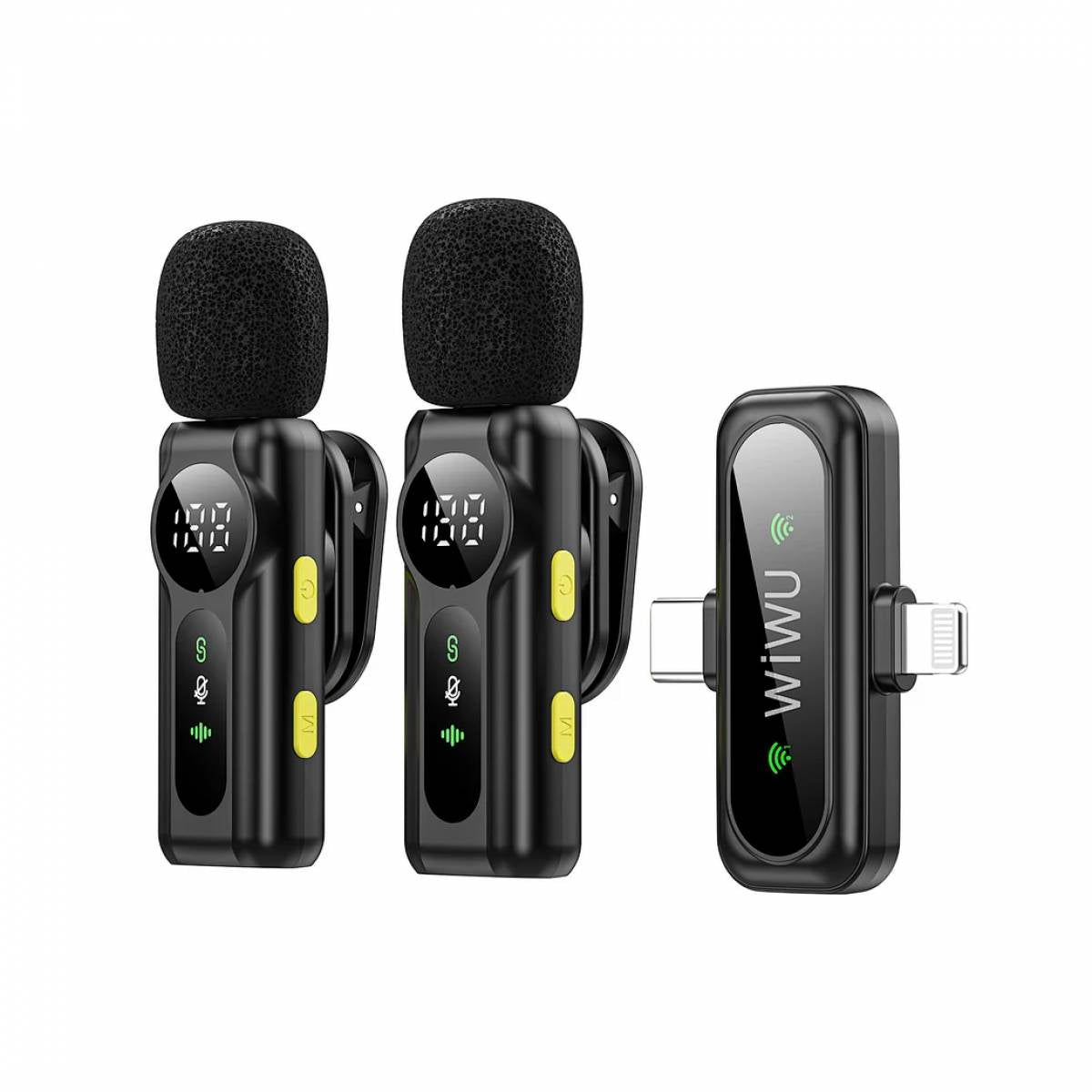 WiWU Wi-WM007 Dual Wireless Lavalier Microphone with Noise Reduction