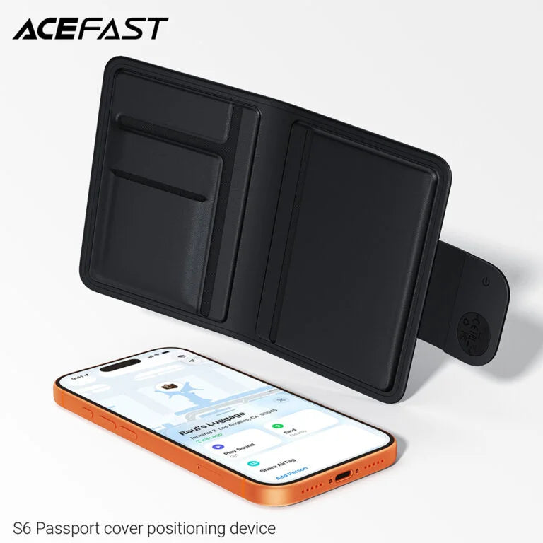محفظة ذكية ACEFAST | متوافقة مع Apple Find My | جلد فاخر