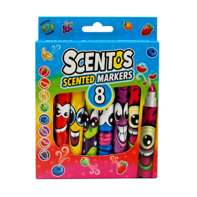 أقلام تلوين Scentos Funny Markers للأطفال – 8 ألوان