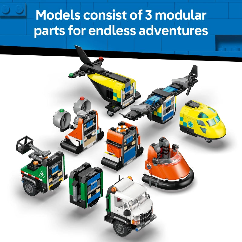 LEGO City Airplane, Service Truck & Hovercraft Remix – 990 Pieces | Set 60505