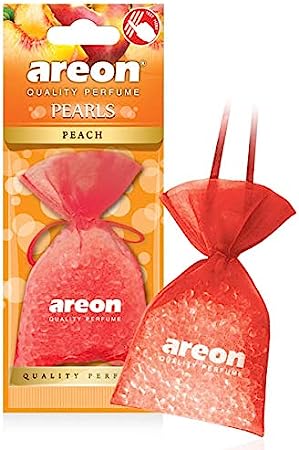 AREON Pearls I Car & Home Hanging Air Freshener I Peach (Pack of 3)