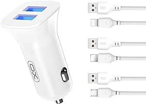 XO TZ10 12W PC Dual USB car charger for Lightning