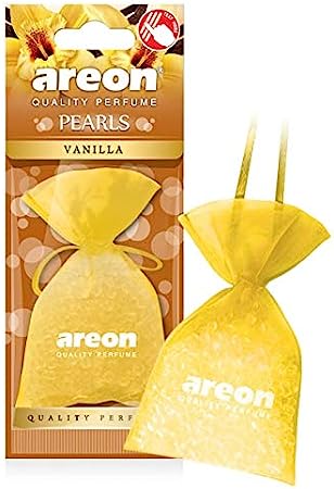 AREON Pearls I Car & Home Hanging Air Freshener I Vanilla (Pack of 3)