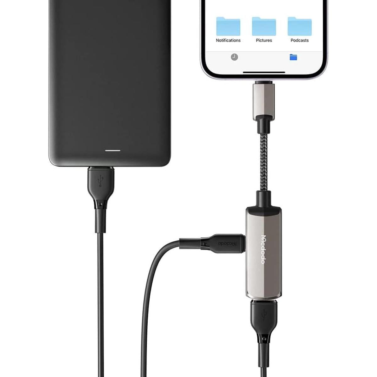 Mcdodo 2 in 1 Lightning Adapter – USB-A 3.0 + Lightning Ports