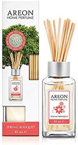 AREON Home Luxury Perfume Reed Diffuser + 10 Rattan Reeds, Spring Bouquet