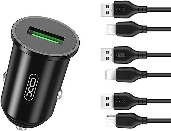 XO TZ12 18W QC3.0 Car Charger with cable