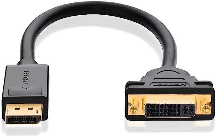 محول UGREEN DisplayPort ذكر إلى DVI أنثى 15 سم - أسود